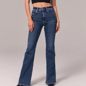Size 25 Long Ultra High Rise Flare Jeans Abercrombie & Fitch Medium Wash NWT